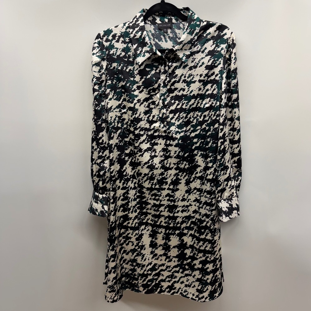 The Limited Womens Abstract Houndstooth‎ Shirt Dress XL Petite Office Siren Twee